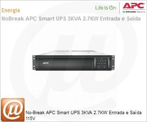SMT30002U-BR - No-Break APC Smart-UPS SMT30002U-BR 3000VA 2.7KW Entrada e Sada 115V by Schneider Electric 