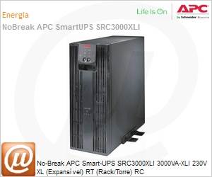 SRC3000XLI - No-Break APC Smart-UPS SRC3000XLI 3000VA-XLI 230V XL (Expansvel) RT (Rack/Torre) RC