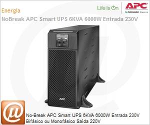 SRT6KXLT - No-Break APC Smart-UPS SRT6KXLT 6000VA 6000W Entrada 230V Bifsico ou Monofsico Sada 220V Expansvel by Schneider Electric 