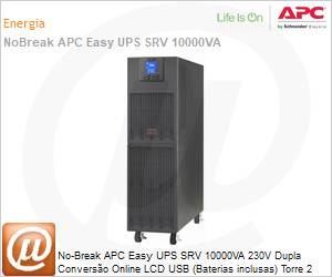 SRV10KI - No-Break APC Easy UPS SRV 10000VA 230V Dupla Converso Online LCD USB (Baterias inclusas) Torre 2 Anos Balco 