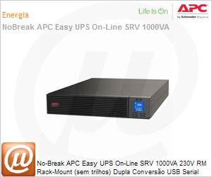 SRV1KRI-BR - No-Break APC Easy UPS SRV 1000VA 230V RM Rack-Mount (sem trilhos) Dupla Converso USB Serial LCD 2 Anos Balco