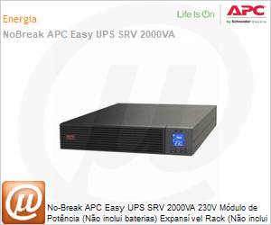 SRVPM2KRIL-BR - No-Break APC Easy UPS SRV 2000VA 230V Mdulo de energia (No inclui baterias) Expansvel Rack (No inclui trilhos) by Schneider Electric 