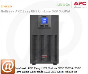 SRVPM3KIL-BR - No-Break APC Easy UPS SRV 3000VA 230V Torre Dupla Converso LCD USB Serial Mdulo de energia (No inclui baterias) Expansvel 2 Anos Balco