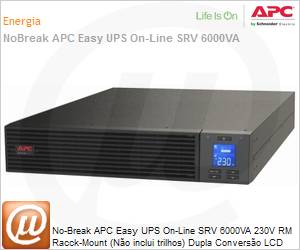 SRVPM6KRIL - No-Break APC Easy UPS SRV 6000VA 230V RM Rack-Mount (Não inclui trilhos) Dupla Conversão LCD USB Módulo de energia (Não inclui baterias) Expansível 2 Anos Balcão