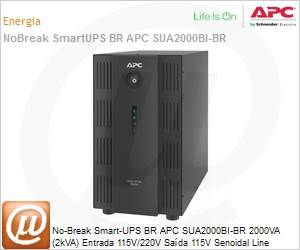 SUA2000BI-BR - No-Break Smart-UPS BR APC SUA2000BI-BR 2000VA (2kVA) Entrada 115V/220V Sada 115V Senoidal Line Interactive 6 Tomadas Novo Padro BR