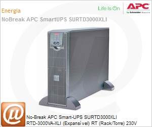 SURTD3000XLI - No-Break APC Smart-UPS SURTD3000XLI RTD-3000VA-XLI (Expansvel) RT (Rack/Torre) 230V