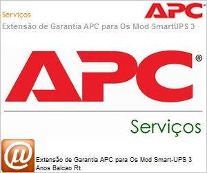 WEXTWAR3YR-SP-07 - Extenso de Garantia APC para Os Mod Smart-UPS 3 Anos Balcao Rt 