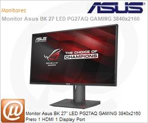 90LM01F0-B013X0 - Monitor Asus BK 27" LED PG27AQ GAMING 3840x2160 Preto 1 HDMI 1 Display Port