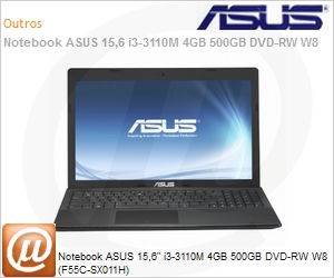 90N0OY328823354Z46IU - Notebook ASUS 15,6" i3-3110M 4GB 500GB DVD-RW W8 (F55C-SX011H)