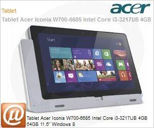 NT.L0FAL.002 - Tablet Acer Iconia W700-6685 Intel Core i3-3217UB 4GB 64GB 11.6" Windows 8
