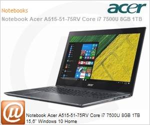 NX.GQCAL.005 - Notebook Acer A515-51-75RV Core i7 7500U 8GB 1TB 15,6" Windows 10 Home