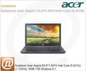 NX.MQYAL.003 - Notebook Acer Aspire E5-571-5474 Intel Core i5-4210U (1.70GHz) 16GB 1TB Windows 8.1