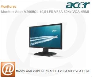UM.IV6AA.B11 - Monitor Acer V206HQL 19,5" LED VESA 60Hz VGA HDMI