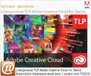 65206844BA01A12 - Licena anual TLP Adobe Creative Cloud for Teams Subscription (Assinatura anual para 1 usurio com TODOS os programas da Adobe, para instalao em PC/Mac) FULL