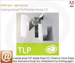 65224723BA01A12 - Licena anual TLP Adobe Muse CC (Creative Cloud Single App Assinatura Anual) ALL Multiplataforma Multilinguagem Subscription Anual 1 User 