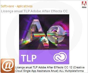 65224744BA01A12 - Licena anual TLP Adobe After Effects CC 12 (Creative Cloud Single App Assinatura Anual) ALL Multiplataforma Multilinguagem Subscription Anual 1 User
