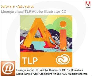 65224747BA01A12 - Licena anual TLP Adobe Illustrator CC 17 (Creative Cloud Single App Assinatura Anual) ALL Multiplataforma Multilinguagem Subscription Anual 1 User