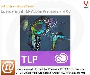 65225128BA01A12 - Licena anual TLP Adobe Premiere Pro CC 7 (Creative Cloud Single App Assinatura Anual) ALL Multiplataforma Multilinguagem Subscription Anual 1 User