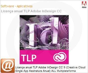65225142BA01A12 - Licena anual TLP Adobe InDesign CC 9 (Creative Cloud Single App Assinatura Anual) ALL Multiplataforma Multilinguagem Subscription Anual 1 User