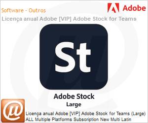 65305244CA03A12 - Licena anual Adobe [VIP] Adobe Stock for Teams (Large) ALL Multiple Platforms Subscription New Multi Latin American Languages Team 750 assets per month 1 User Level 3 50 - 99