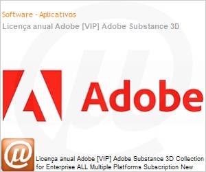 65323048CA03A12 - Licena anual Adobe [VIP] Adobe Substance 3D Collection for Enterprise ALL Multiple Platforms Subscription New Latin American Languages 100 Assets per Month 1 User Level 3 50 - 99