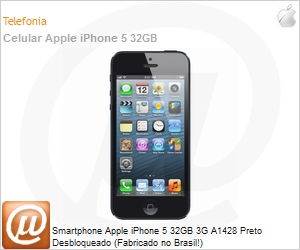 MD295BR/A - Smartphone Apple iPhone 5 32GB 3G A1428 Preto Desbloqueado (Fabricado no Brasil!)