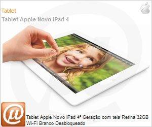 MD514BZ/A - Tablet Apple Novo iPad 4 Gerao com tela Retina 32GB Wi-Fi Branco Desbloqueado
