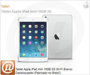 MD537BR/A - Tablet Apple iPad mini 16GB 3G Wi-Fi Branco Desbloqueado (Fabricado no Brasil!)