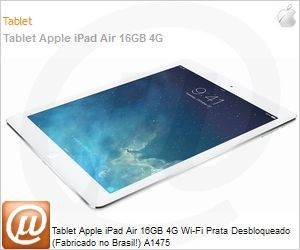 MD794BR/A - Tablet Apple iPad Air 16GB 4G Wi-Fi Prata Desbloqueado (Fabricado no Brasil!) A1475