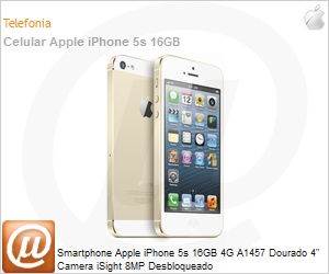 ME434BZ/A - Smartphone Apple iPhone 5s 16GB 4G A1457 Dourado 4" Camera iSight 8MP Desbloqueado