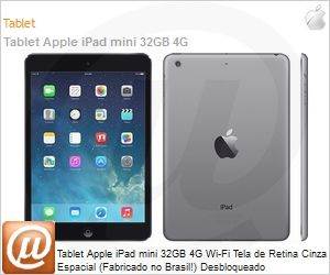 ME820BR/A - Tablet Apple iPad mini 32GB 4G Wi-Fi Tela de Retina Cinza Espacial (Fabricado no Brasil!) Desbloqueado