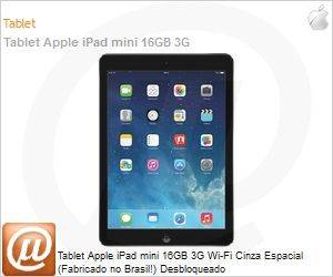 MF442BR/A - Tablet Apple iPad mini 16GB 3G Wi-Fi Cinza Espacial (Fabricado no Brasil!) Desbloqueado