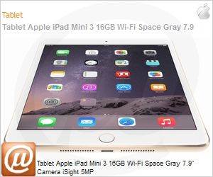 MGNR2BR/A - Tablet Apple iPad Mini 3 16GB Wi-Fi Space Gray 7.9" Camera iSight 5MP
