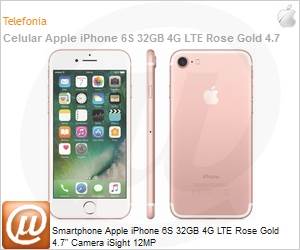 MN122BZ/A - Smartphone Apple iPhone 6S 32GB 4G LTE Rose Gold 4.7" Camera iSight 12MP