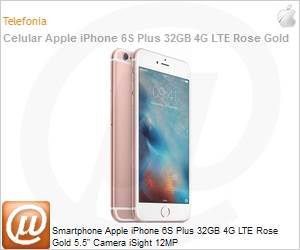 MN2Y2BZ/A - Smartphone Apple iPhone 6S Plus 32GB 4G LTE Rose Gold 5.5" Camera iSight 12MP