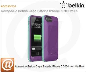 F8W292ttC03 - Acessrio Belkin Capa Bateria iPhone 5 2000mAh Ve/Rox