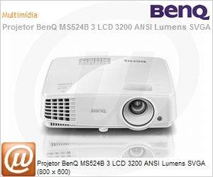 9H.JCF77.12L - Projetor BenQ MS524B 3 LCD 3200 ANSI Lumens SVGA (800 x 600)