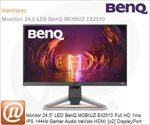 9H.LJJLA.TBL - Monitor 24,5" LED BenQ MOBIUZ EX2510 Full HD 1ms IPS 144Hz Gamer udio treVolo HDMI [x2] DisplayPort