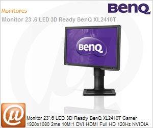 XL2410T - Monitor 23".6 LED 3D Ready BenQ XL2410T Gamer 1920x1080 2ms 10M:1 DVI HDMI Full HD 120Hz NVIDIA 3D Vision Ajuste de altura