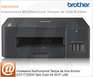 DCP-T720DW - Impressora Multifuncional Tanque de tinta Brother DCP-T720DW Tank Color A4 Wi-Fi USB