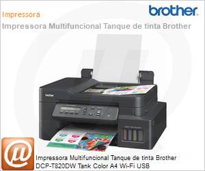 DCP-T820DW - Impressora Multifuncional Tanque de tinta Brother DCP-T820DW Tank Color A4 Wi-Fi USB