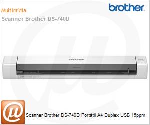 DS-740D - Scanner Brother DS-740D Porttil A4 Duplex USB 15ppm 