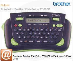 PT-80BP - Rotulador Brother Eletrnico PT-80BP + Pack com 3 Fitas M231