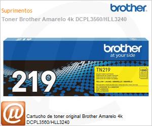 TN219XXLYBR - Cartucho de toner original Brother Amarelo 4k DCPL3560/HLL3240