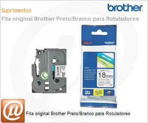 TZE241 - Fita original Brother Preto/Branco para Rotuladores
