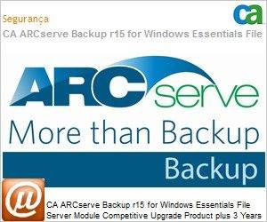 CAABFSS150WCUC6 - CA ARCserve Backup r15 for Windows Essentials File Server Module Competitive UPGRADE Product plus 3 Anos Enterprise Maintenance 