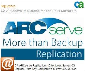CAXORPL150WU4C6 - CA ARCserve Replication r15 for Linux Server OS UPGRADE from Any Competitive or Previous Version Product plus 3 Anos Enterprise Maintenance 