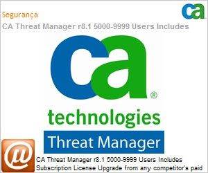 ETRITM8109CUE1C - CA Threat Manager r8.1 5000-9999 Users Includes Subscription License UPGRADE from any competitor's paid Antivirus and AntiSpyware Product plus 1 Ano Value Maintenance