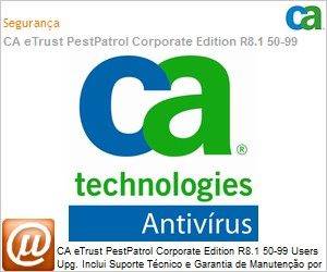 ETRPPCE8102CUE1C - CA eTrust PestPatrol Corporate Edition R8.1 50-99 Users Upg. Inclui Suporte Tcnico e Garantia de Manuteno por 1 Ano OLP 