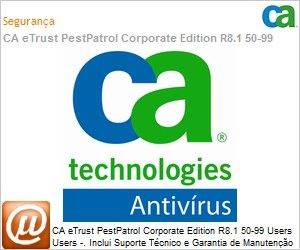 ETRPPCE8102E3C - CA eTrust PestPatrol Corporate Edition R8.1 50-99 Users Users -. Inclui Suporte Tcnico e Garantia de Manuteno por 3 Anos OLP 